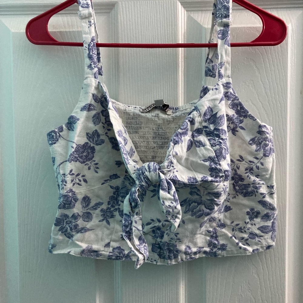 cropped floral tank